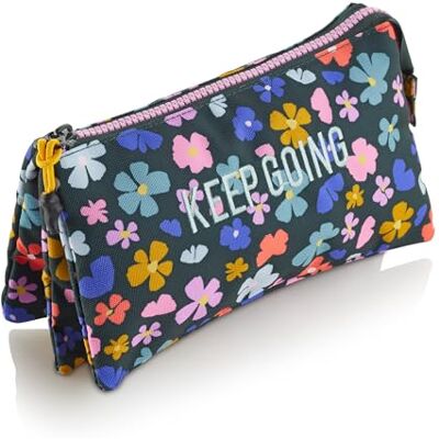 Miquelrius Schulmäppchen mit DREI Fächern, hergestellt aus recycelten Flaschen, Reißverschluss, organisieren Sie Ihr Schulmaterial für den Schulbeginn, Spring Night, bunt, Federmäppchen mit 3 Miquelrius Schulmäppchen mit DREI Fächern, hergestellt aus recycelten Flaschen, Reißverschluss, organisieren Sie Ihr Schulmaterial für den Schulbeginn, Spring Night, bunt, Federmäppchen mit 3