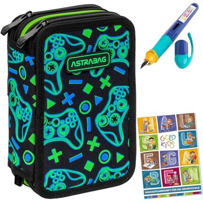 PASO Federmäppchen 3 Fächer Mäppchen für Jungen Federmappe 3-Fach Federtasche Gefüllte Schüleretui Schulmäppchen Füller und Hausaufgabenheft Game PASO Federmäppchen 3 Fächer Mäppchen für Jungen Federmappe 3-Fach Federtasche Gefüllte Schüleretui Schulmäppchen Füller und Hausaufgabenheft Game