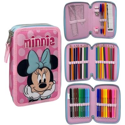 CARTOON Schulmäppchen mit 3 Reißverschlüssen, 3 Fächer, mit mehreren Fächern, 44 Stück, Farben Giotto Schreibwaren für Kinder, Minnie 1, Taschen-Organizer CARTOON Schulmäppchen mit 3 Reißverschlüssen, 3 Fächer, mit mehreren Fächern, 44 Stück, Farben Giotto Schreibwaren für Kinder, Minnie 1, Taschen-Organizer