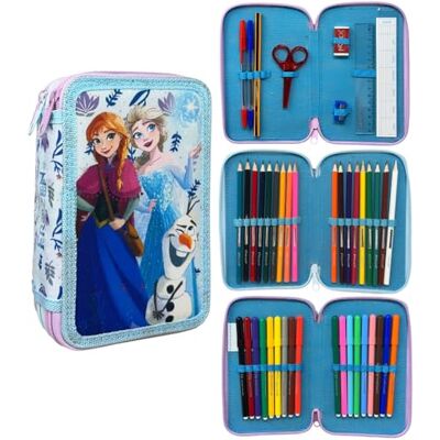 CARTOON Federmäppchen mit 3 Reißverschlüssen, 44 Stück, Schreibwaren, mehrere Fächer, Stifte, Buntstifte, Filzstifte, Giotto für die Schule, Die Eiskönigin, 19.5 x 12.5 x 7 cm, mäppchen CARTOON Federmäppchen mit 3 Reißverschlüssen, 44 Stück, Schreibwaren, mehrere Fächer, Stifte, Buntstifte, Filzstifte, Giotto für die Schule, Die Eiskönigin, 19.5 x 12.5 x 7 cm, mäppchen