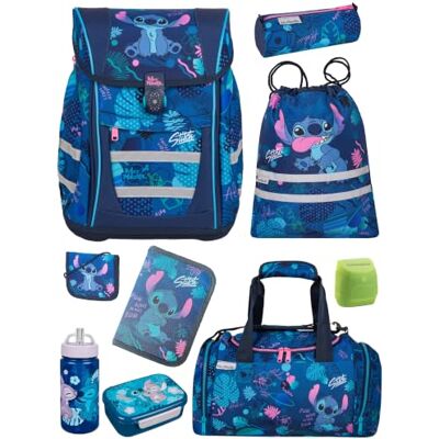 Familando McNeill Teneris Schulranzen Set 9-teilig mit Lunch-Set Stitch Ergonomisch & Verstellbarer Brustgurt 980g leicht mit 18L Volumen & Reflektoren Für Grundschule ab 1. Klasse Familando McNeill Teneris Schulranzen Set 9-teilig mit Lunch-Set Stitch Ergonomisch & Verstellbarer Brustgurt 980g leicht mit 18L Volumen & Reflektoren Für Grundschule ab 1. Klasse
