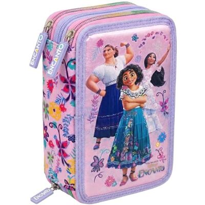 Ross Mädchen 3-Fach Federmäppchen für Encanto-Fans – 44-teilig, komplett gefüllt – mit Schere, Lineal, Buntstiften – Rosa & Lila – Ideal für Schule & als Geschenk Ross Mädchen 3-Fach Federmäppchen für Encanto-Fans – 44-teilig, komplett gefüllt – mit Schere, Lineal, Buntstiften – Rosa & Lila – Ideal für Schule & als Geschenk