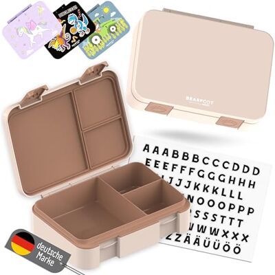 BEARFOOT Bento Box COMPACT Kinder Brotdose (Braun, 950 ml) BPA-frei, auslaufsichere Lunchbox mit Fächern, für Schule & Kindergarten, für Mädchen & Jungen, leicht & kompakt BEARFOOT Bento Box COMPACT Kinder Brotdose (Braun, 950 ml) BPA-frei, auslaufsichere Lunchbox mit Fächern, für Schule & Kindergarten, für Mädchen & Jungen, leicht & kompakt
