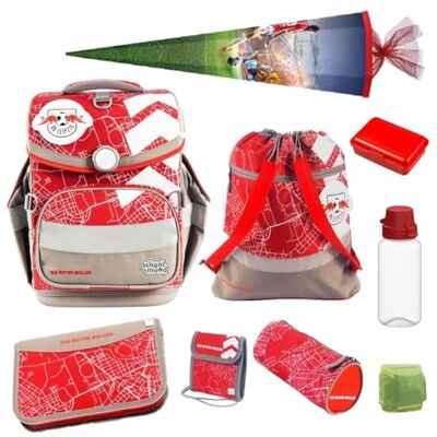 Familando School Mood Timeless Air+ Schulranzen Set 10-teilig mit Schultüte Sonder-Edition RB Leipzig 980g leicht mit 23L Volumen mit höhenverstellbarem System & Reflektoren Ab 1. Klasse Familando School Mood Timeless Air+ Schulranzen Set 10-teilig mit Schultüte Sonder-Edition RB Leipzig 980g leicht mit 23L Volumen mit höhenverstellbarem System & Reflektoren Ab 1. Klasse