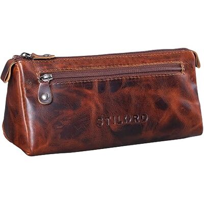 STILORD Alexis Vintage Leder Etui Stiftemappe mit 2 Fächern und Reißverschluss Federtasche Federmäppchen Schlampermäppchen Echtes Leder Farbe:Espresso braun STILORD Alexis Vintage Leder Etui Stiftemappe mit 2 Fächern und Reißverschluss Federtasche Federmäppchen Schlampermäppchen Echtes Leder Farbe:Espresso braun