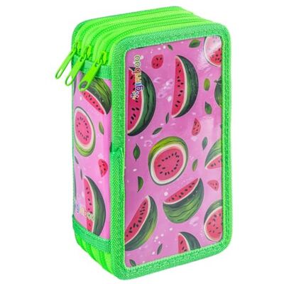 gimboo Schulmäppchen/mit Ausstattung/Federtasche/Federmäppchen/Stifteetui/3 Fächer/Watermelon/Grün/Für Kinder Jungen Mädchen gimboo Schulmäppchen/mit Ausstattung/Federtasche/Federmäppchen/Stifteetui/3 Fächer/Watermelon/Grün/Für Kinder Jungen Mädchen