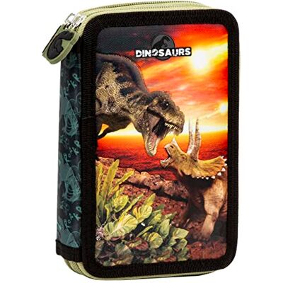 Derform Dino Federtasche gefüllt 2 Fach Federmäppchen Stifte Etui Federmappe Dinosaurier Giganotosaurus Derform Dino Federtasche gefüllt 2 Fach Federmäppchen Stifte Etui Federmappe Dinosaurier Giganotosaurus