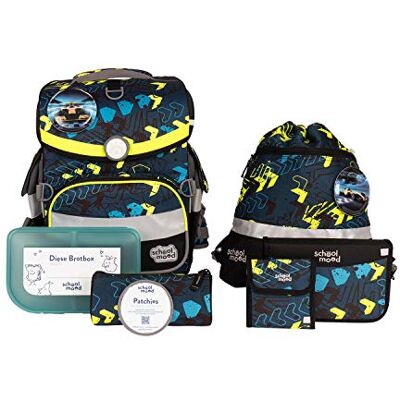 SCHOOL-MOOD Timeless Air+ Schulranzen-Set 7-teilig für Mädchen und Jungen ergonomisch (Elias (Autorennen)) SCHOOL-MOOD Timeless Air+ Schulranzen-Set 7-teilig für Mädchen und Jungen ergonomisch (Elias (Autorennen))