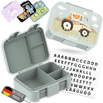 BEARFOOT Bento Box COMPACT Kinder Brotdose (Traktor-grün, 650 ml) BPA-frei, auslaufsichere Lunchbox mit Fächern, für Schule & Kindergarten, für Mädchen & Jungen, leicht & kompakt BEARFOOT Bento Box COMPACT Kinder Brotdose (Traktor-grün, 650 ml) BPA-frei, auslaufsichere Lunchbox mit Fächern, für Schule & Kindergarten, für Mädchen & Jungen, leicht & kompakt