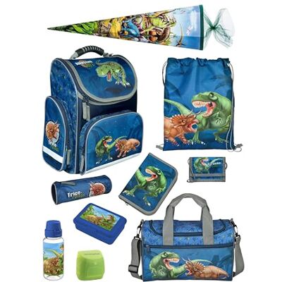 Familando Schulranzen Set CLOU 10-teilig mit Schultüte Dinosaurier Ergonomisch, Stabil & mit gepolstertem Rücken 930g leicht 15L Volumen Mit Reflektoren Für Grundschule ab 1. Klasse Familando Schulranzen Set CLOU 10-teilig mit Schultüte Dinosaurier Ergonomisch, Stabil & mit gepolstertem Rücken 930g leicht 15L Volumen Mit Reflektoren Für Grundschule ab 1. Klasse