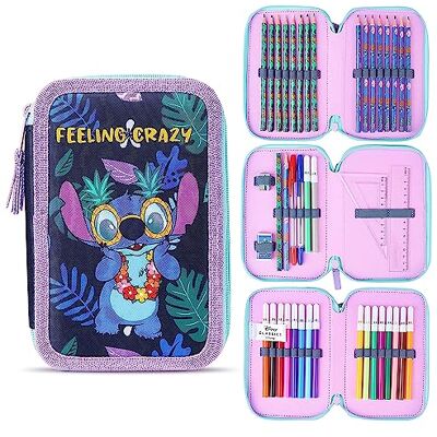 Disney Federmäppchen Mädchen Die Eiskönigin Stitch Federtasche Mädchen Gefüllt Schulmäppchen 2 3 Fächer mit Inhalt Schule Etui Pencil Case Schulmäppchen (Mehrfarbig Stitch Mehrfach) Disney Federmäppchen Mädchen Die Eiskönigin Stitch Federtasche Mädchen Gefüllt Schulmäppchen 2 3 Fächer mit Inhalt Schule Etui Pencil Case Schulmäppchen (Mehrfarbig Stitch Mehrfach)
