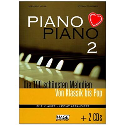 Hage Musikverlag Piano Piano 2-100 tolle Melodien aus den Bereichen Klassik, Lieder aus aller Welt, Evergreens, Pop Hits, Barmusik, Filmmusik und Musical 2 CDs, Notenklammer EH4733 9783866260542 Hage Musikverlag Piano Piano 2-100 tolle Melodien aus den Bereichen Klassik, Lieder aus aller Welt, Evergreens, Pop Hits, Barmusik, Filmmusik und Musical 2 CDs, Notenklammer EH4733 9783866260542