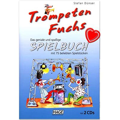 Hage Musikverlag Trompeten Fuchs Spielbuch zur Trompeten Fuchs-Schule Band 1 und Band 2 das geniale und spaßige Spielbuch mit 75 beliebten Stücken mit 2 CDs, herzförmiger Notenklammer EH3809-9783866262560 Hage Musikverlag Trompeten Fuchs Spielbuch zur Trompeten Fuchs-Schule Band 1 und Band 2 das geniale und spaßige Spielbuch mit 75 beliebten Stücken mit 2 CDs, herzförmiger Notenklammer EH3809-9783866262560