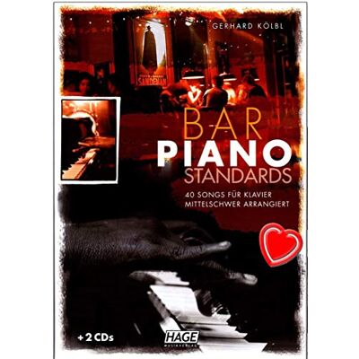 Unbekannt Bar Piano Standards 40 Songs für Klavier mittelschwer arrangiert Notenbuch von Gerhard Kölbl mit 2 CDs und bunter herzförmiger Notenklammer HAGE Musikverlag EH3703-9783866260764 Unbekannt Bar Piano Standards 40 Songs für Klavier mittelschwer arrangiert Notenbuch von Gerhard Kölbl mit 2 CDs und bunter herzförmiger Notenklammer HAGE Musikverlag EH3703-9783866260764