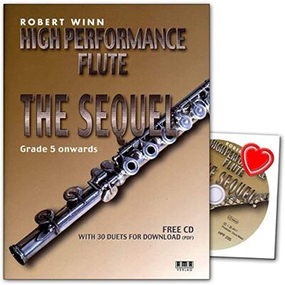 AMA High Performance Flute The Sequel 68 neue Stücke aus allen Epochen für Flöte und Klavier mit CD, Online-Audio, bunter herzförmiger Notenklammer AMA High Performance Flute The Sequel 68 neue Stücke aus allen Epochen für Flöte und Klavier mit CD, Online-Audio, bunter herzförmiger Notenklammer