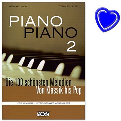 Unbekannt Piano Piano 2 mittelschwer Die 100 schönsten Melodien von Klassik bis Pop für Klavier mittelschwer arrangiert mit bunter herzförmiger Notenklammer Unbekannt Piano Piano 2 mittelschwer Die 100 schönsten Melodien von Klassik bis Pop für Klavier mittelschwer arrangiert mit bunter herzförmiger Notenklammer