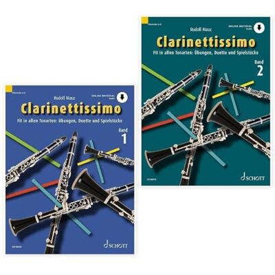 soundman Clarinettissimo Band 1 + Band 2 Fit in allen Tonarten: Übungen, Duette und Spielstücke Rudolf Mauz ED9496D + ED9497D ISBN 9783795723019 + 9783795721602 Klarinettenwischer soundman Clarinettissimo Band 1 + Band 2 Fit in allen Tonarten: Übungen, Duette und Spielstücke Rudolf Mauz ED9496D + ED9497D ISBN 9783795723019 + 9783795721602 Klarinettenwischer