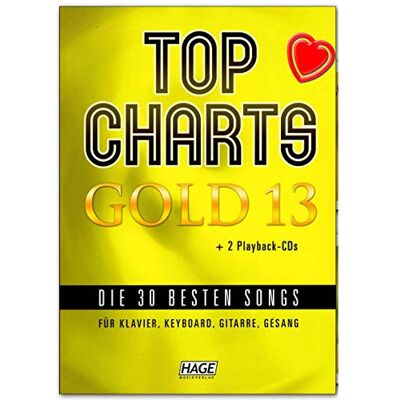 Hage Musikverlag Top Charts Gold 13 (mit 2 CDs): 30 besten Songs für Klavier, Keyboard, Gitarre und Gesang Songbook mit 2 CDs und bunter herzförmiger Notenklammer EH3975 9783866264892 Hage Musikverlag Top Charts Gold 13 (mit 2 CDs): 30 besten Songs für Klavier, Keyboard, Gitarre und Gesang Songbook mit 2 CDs und bunter herzförmiger Notenklammer EH3975 9783866264892