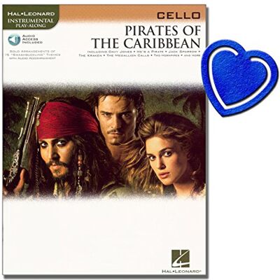 Hal Leonard Pirates of the Caribbean Cello Noten 16 Stücke aus dem gleichnamigen großartigen Kinokassenschlager mit herzförmiger Notenklammer Hal Leonard Pirates of the Caribbean Cello Noten 16 Stücke aus dem gleichnamigen großartigen Kinokassenschlager mit herzförmiger Notenklammer