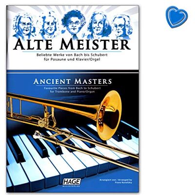 Hage Musikverlag Alte Meister für Posaune und Klavier/Orgel Beliebte Werke von Bach bis Schubert Notenbuch mit bunter herzförmiger Notenklammer Hage Muiskverlag EH1516 9783866262256 Hage Musikverlag Alte Meister für Posaune und Klavier/Orgel Beliebte Werke von Bach bis Schubert Notenbuch mit bunter herzförmiger Notenklammer Hage Muiskverlag EH1516 9783866262256