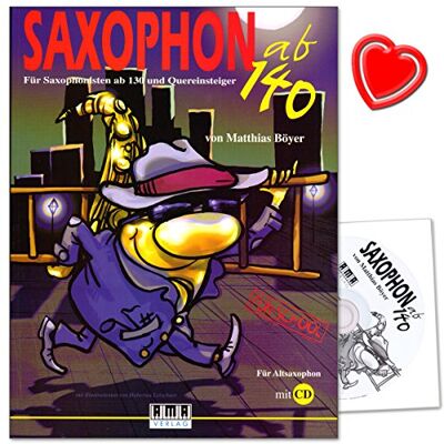 AMA Saxophon ab 140 für Saxophonisten ab 130 und Quereinsteiger Saxophonschule von Matthias Böyer mit CD und bunter herzförmiger Notenklammer AMA Saxophon ab 140 für Saxophonisten ab 130 und Quereinsteiger Saxophonschule von Matthias Böyer mit CD und bunter herzförmiger Notenklammer