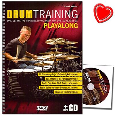 Unbekannt Drum Training Playalong Das ultimative Trainingsprogramm für das Schlagzeug von Patrick Metzger mit CD und bunter herzförmiger Notenklammer Unbekannt Drum Training Playalong Das ultimative Trainingsprogramm für das Schlagzeug von Patrick Metzger mit CD und bunter herzförmiger Notenklammer