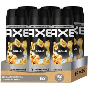 Axe Deodorant für Herren, Anti-Transpirant Gold, 150 ml, 6 Stück Axe Deodorant für Herren, Anti-Transpirant Gold, 150 ml, 6 Stück
