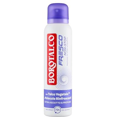 Borotalco , Fresco No Stop Deodorant Spray Aqualic Flowers, mit pflanzlichem Talkum und erfrischenden Molekülen, frische Formel mit erfrischenden Mikorkapseln, 72h Wirksamkeit, 0% Alkohol, 150 ml Borotalco , Fresco No Stop Deodorant Spray Aqualic Flowers, mit pflanzlichem Talkum und erfrischenden Molekülen, frische Formel mit erfrischenden Mikorkapseln, 72h Wirksamkeit, 0% Alkohol, 150 ml