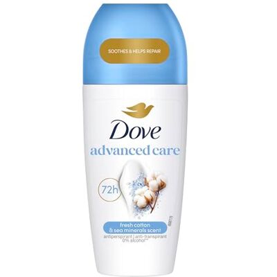 Dove Advanced Care Anti Transpirant Roll-On Baumwoll- & Meeresmineralienduft x 50 ml Dove Advanced Care Anti Transpirant Roll-On Baumwoll- & Meeresmineralienduft x 50 ml