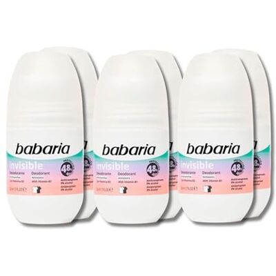 Babaria Deodorant für Damen und Herren, 6 Stück, unsichtbar, 0% ohne Alkohol Babaria Deodorant für Damen und Herren, 6 Stück, unsichtbar, 0% ohne Alkohol