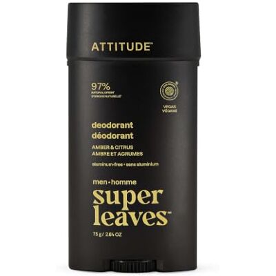 ATTITUDE Deodorant für Herren, lang anhaltend, ohne Aluminium EWG Verified Geruchskontrolle mit Bicarbonat, Gleitapplikation, 97 % natürlicher Herkunft, vegan ATTITUDE Deodorant für Herren, lang anhaltend, ohne Aluminium EWG Verified Geruchskontrolle mit Bicarbonat, Gleitapplikation, 97 % natürlicher Herkunft, vegan