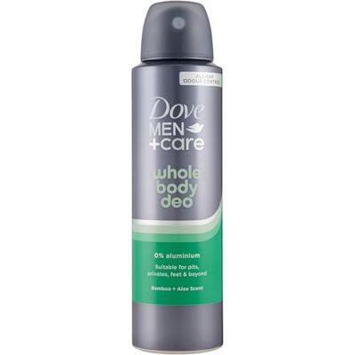 Dove Men+Care Whole Body Deo Spray Herren für den ganzen Körper Bambus + Aloe 150 ml, Deodorant für den Körper Multi-Zone mit 0% Aluminiumsalzen, Anti-Geruchs-Schutz bis zu 72 Stunden Dove Men+Care Whole Body Deo Spray Herren für den ganzen Körper Bambus + Aloe 150 ml, Deodorant für den Körper Multi-Zone mit 0% Aluminiumsalzen, Anti-Geruchs-Schutz bis zu 72 Stunden
