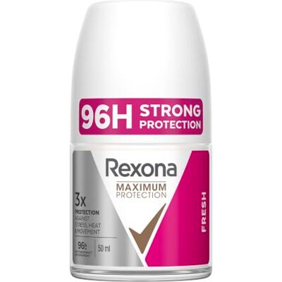 Rexona Maximum Protection Deo Roll-On Fresh Anti Transpirant mit 3x Schutz bei Stress, Hitze & Bewegung 96 Stunden extremer Schutz 6 x 50 ml Rexona Maximum Protection Deo Roll-On Fresh Anti Transpirant mit 3x Schutz bei Stress, Hitze & Bewegung 96 Stunden extremer Schutz 6 x 50 ml