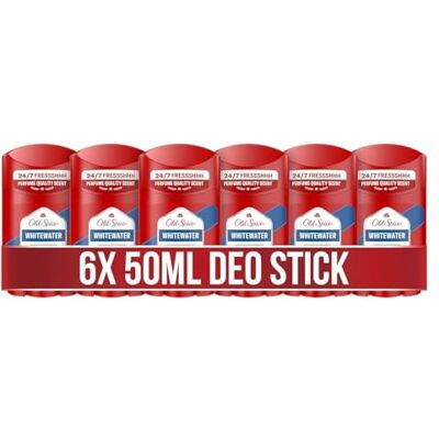 Old Spice Whitewater Deostick für Männer, 6x50 ml, 24/7 Frischhh bei täglicher Anwendung, lang anhaltender Duft in Parfumqualität, Schutz vor Gerüchen, Ohne Aluminiumsalze Old Spice Whitewater Deostick für Männer, 6x50 ml, 24/7 Frischhh bei täglicher Anwendung, lang anhaltender Duft in Parfumqualität, Schutz vor Gerüchen, Ohne Aluminiumsalze