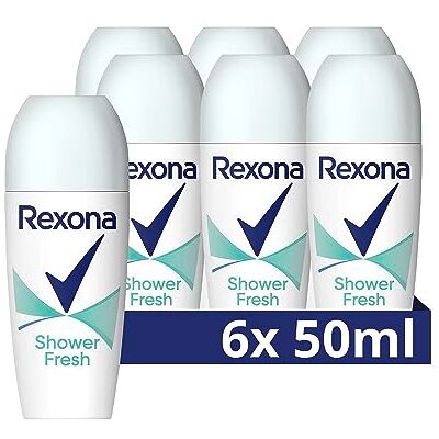 Rexona Deo Roll-On Shower Fresh Anti Transpirant mit 48 Stunden Schutz gegen Körpergeruch und Achselnässe 6x 50 ml Rexona Deo Roll-On Shower Fresh Anti Transpirant mit 48 Stunden Schutz gegen Körpergeruch und Achselnässe 6x 50 ml