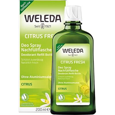 WELEDA Citrus Fresh Deo Nachfüllflasche 200 ml ohne Aluminiumsalze vegan Naturkosmetik Deo mit natürlichen ätherischen Ölen. Aluminiumfrei wirkt das Deospray desodorierend ohne Poren zu verschließen WELEDA Citrus Fresh Deo Nachfüllflasche 200 ml ohne Aluminiumsalze vegan Naturkosmetik Deo mit natürlichen ätherischen Ölen. Aluminiumfrei wirkt das Deospray desodorierend ohne Poren zu verschließen