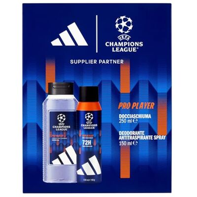 Adidas , UEFA Champions League Pro Player, Deodorant Antitranspirant, Körperspray 150 ml und Duschschaum 250 ml Adidas , UEFA Champions League Pro Player, Deodorant Antitranspirant, Körperspray 150 ml und Duschschaum 250 ml