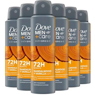 Dove Men+Care Advanced Anti Transpirant Spray Sandalwood & Vanilla Duft Deodorant mit 72 Stunden Schutz gegen Körpergeruch und Achselnässe 150 ml Dove Men+Care Advanced Anti Transpirant Spray Sandalwood & Vanilla Duft Deodorant mit 72 Stunden Schutz gegen Körpergeruch und Achselnässe 150 ml