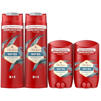 Old Spice Deep Sea Deo Stick 2 x 50 ml + Duschgel und Shampoo 2 x 400 ml für Männer Old Spice Deep Sea Deo Stick 2 x 50 ml + Duschgel und Shampoo 2 x 400 ml für Männer