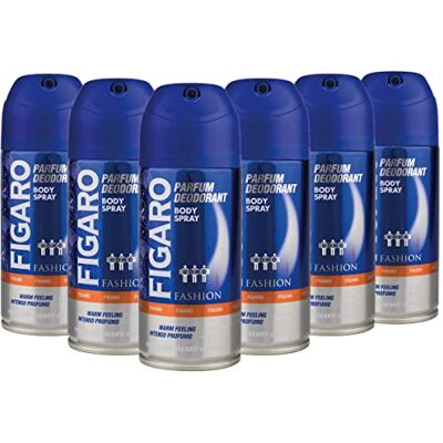 FIGARO Deodorant für Herren, geruchsfrei, Body Spray – Deodorant Achselhöhlen – Parfum Fashion Intensiv Duft – 150 ml – Packung mit 6 Stück FIGARO Deodorant für Herren, geruchsfrei, Body Spray – Deodorant Achselhöhlen – Parfum Fashion Intensiv Duft – 150 ml – Packung mit 6 Stück