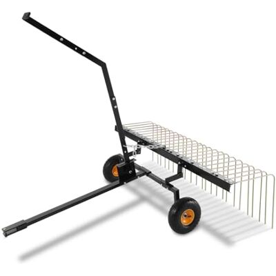 VEVOR Vertikutierer, 60-Zoll-Vertikutierer mit 24 Stahlzinken, Rasenvertikutierer für ATV oder Mäher, Rasenrechen mit Hebegriff für Laub, Tannennadeln und Gras VEVOR Vertikutierer, 60-Zoll-Vertikutierer mit 24 Stahlzinken, Rasenvertikutierer für ATV oder Mäher, Rasenrechen mit Hebegriff für Laub, Tannennadeln und Gras