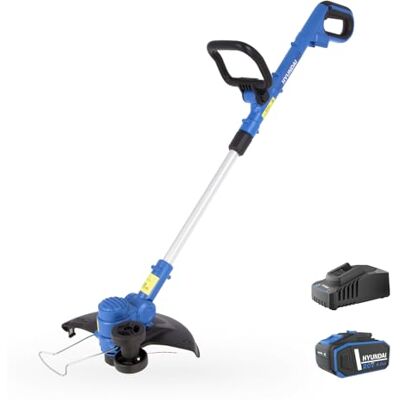 Hyundai 20V Akku-Rasentrimmer – 30 cm Schnittkreis, dreh- und schwenkbarer Trimmerkopf, Teleskopstange & Kantenführungsrad – inkl. 4Ah-Akku und Ladegerät Hyundai 20V Akku-Rasentrimmer – 30 cm Schnittkreis, dreh- und schwenkbarer Trimmerkopf, Teleskopstange & Kantenführungsrad – inkl. 4Ah-Akku und Ladegerät