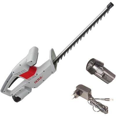 IKRA Heckenschere IAHS 1240 inkl. Akku & Ladegerät, leichte 2kg Messer mit Aluschiene und Anschlagschutz, Schnittlänge 41 cm, Schnittstärke 14 mm, kompatibel mit 12V Akku-Familie IKRA Heckenschere IAHS 1240 inkl. Akku & Ladegerät, leichte 2kg Messer mit Aluschiene und Anschlagschutz, Schnittlänge 41 cm, Schnittstärke 14 mm, kompatibel mit 12V Akku-Familie