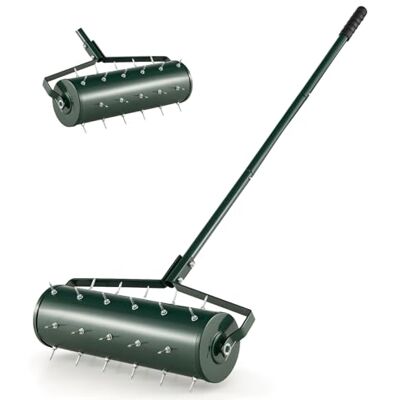 FANTASK Rasenlüfter Walze, rollender Aerifizierer manuell mit Stiel & 3,4cm Nägeln, Gartenwalze, Vertikutierer Rasenwalze für Garten, Hof, Terrasse (53 x 130 cm,Grün) FANTASK Rasenlüfter Walze, rollender Aerifizierer manuell mit Stiel & 3,4cm Nägeln, Gartenwalze, Vertikutierer Rasenwalze für Garten, Hof, Terrasse (53 x 130 cm,Grün)