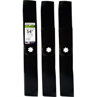 MAXPOWER 561813B 3-Klingen Set für 54 Zoll John Deere Rider, ersetzt GX21380 und GY20684 MAXPOWER 561813B 3-Klingen Set für 54 Zoll John Deere Rider, ersetzt GX21380 und GY20684