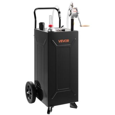 VEVOR 113,6L Kraftstofftrolley Mobile Tankanlage mit Handpumpe Schwarz Tragbarer Kraftstofftank für Auto Rasenmäher Boot, Mit 2 Rollen & Ölstandsanzeige, Für Benzin & Diesel, Kohlenstoffstahl VEVOR 113,6L Kraftstofftrolley Mobile Tankanlage mit Handpumpe Schwarz Tragbarer Kraftstofftank für Auto Rasenmäher Boot, Mit 2 Rollen & Ölstandsanzeige, Für Benzin & Diesel, Kohlenstoffstahl