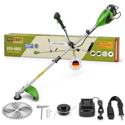 PRO CRAFT Procraft ATA-40BS Akku Freischneider 40 V 420 mm Brushless + 1x Akku 4,0 Ah + Ladegerät PRO CRAFT Procraft ATA-40BS Akku Freischneider 40 V 420 mm Brushless + 1x Akku 4,0 Ah + Ladegerät