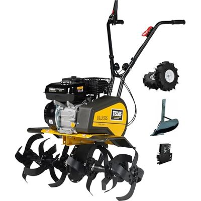 Texas Gartenfräse Motorhacke Bodenhacke Lilli 535TG Set Bodenfräse Benzin mit Antrieb mit Pflug und Rädersatz 36-85 cm Arbeitsbreite 4000 Watt 5,5 PS 33cm Tiefe Vorwärts- und Rückwärtsgang Texas Gartenfräse Motorhacke Bodenhacke Lilli 535TG Set Bodenfräse Benzin mit Antrieb mit Pflug und Rädersatz 36-85 cm Arbeitsbreite 4000 Watt 5,5 PS 33cm Tiefe Vorwärts- und Rückwärtsgang