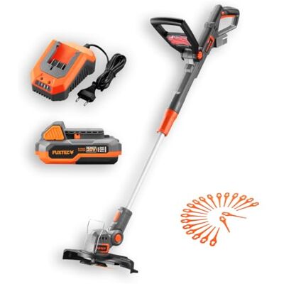 Fuxtec 20V Akku-Rasentrimmer FX-E1RT20 – Leicht (2,2 kg), 25 cm Schnittbreite, inkl. 2Ah Li-Ionen Akku & Ladegerät Teleskopverlängerung, drehbarer Kopf für präzise Rasenkanten, kabelloses Trimmen Fuxtec 20V Akku-Rasentrimmer FX-E1RT20 – Leicht (2,2 kg), 25 cm Schnittbreite, inkl. 2Ah Li-Ionen Akku & Ladegerät Teleskopverlängerung, drehbarer Kopf für präzise Rasenkanten, kabelloses Trimmen