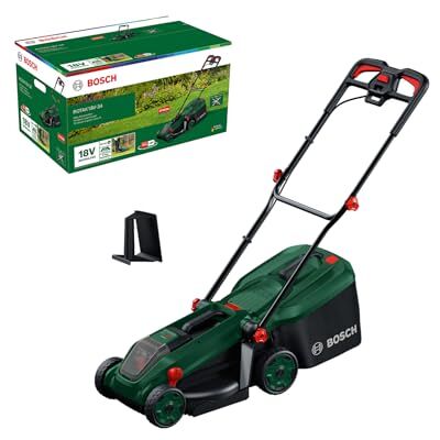 Bosch Akku-Rasenmäher ROTAK18V-34 (Schnittbreite: 34 cm, Schnitthöhe: 25-65 mm, 35 l Stoff-Grasfangkorb, Mulchstopfen, ohne Akku) Bosch Akku-Rasenmäher ROTAK18V-34 (Schnittbreite: 34 cm, Schnitthöhe: 25-65 mm, 35 l Stoff-Grasfangkorb, Mulchstopfen, ohne Akku)